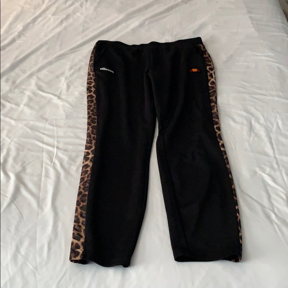 Ellesse track pant with leopard side stripe